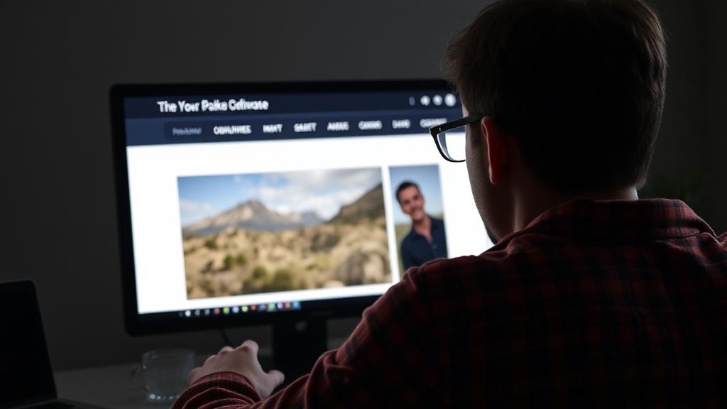 A person develops a photo website.фото