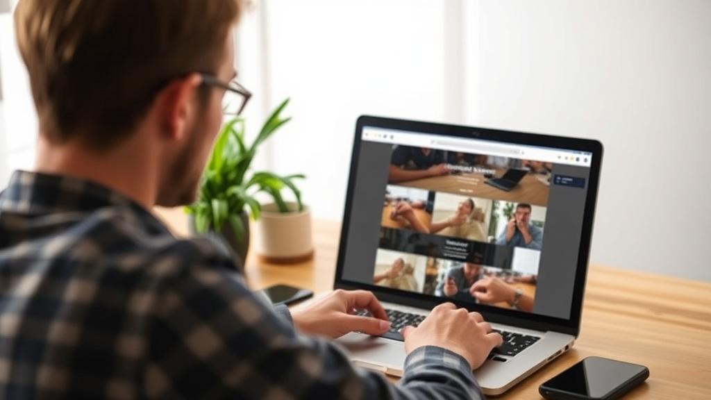 A person develops a photo website.фото