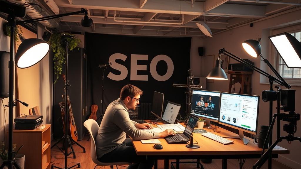 Photo of a working SEO studio.фото